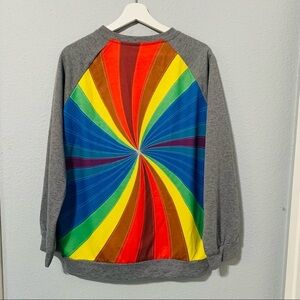 Unisex‎ Sunburst Pride Long Sleeve Bohemian Sweatshirt Size Large Crew Neck